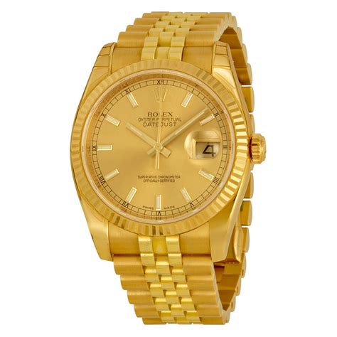 rolex datejust 18kt gold watch